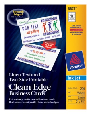 Two-Side Printable Ink Jet Clean Edge Business Cards 8873
