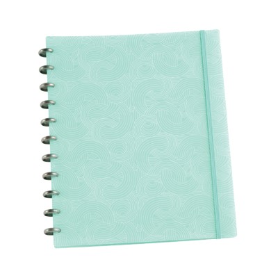 MSHO Discbound Smooth Customizable Notebook, 9.5" x 11.5", 60 sheets, Lined, Blue Wave 10048