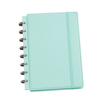 MSHO Discbound Textured Customizable Notebook, 6.5"x9", 60 sheets, Blue 10050