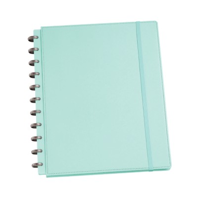 MSHO Discbound Textured Customizable Notebook, 9.5"x11.5", 60 sheets, Blue 10052