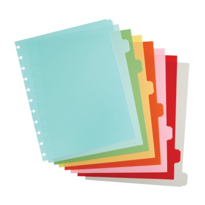 MSHO Discbound 8-Tab, Write-On Plastic Dividers, 9x11, Assorted 10055