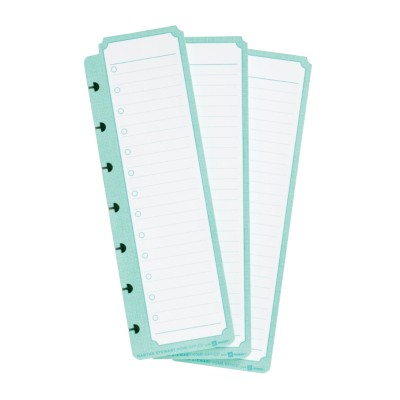 MSHO Discbound Task Pad, 2.5"x7.5", Lined, 50 sheets, Blue/White, 3-Pack 10066