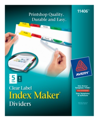 Index Maker Clear Label Dividers with Color Tabs 11406