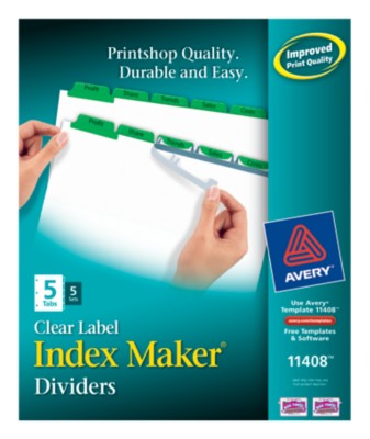 Index Maker Clear Label Dividers with Color Tabs 11408