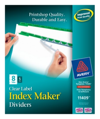 Index Maker Clear Label Dividers with Color Tabs 11409