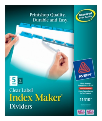 Index Maker Clear Label Dividers with Color Tabs 11410