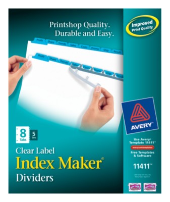 Index Maker Clear Label Dividers with Color Tabs 11411