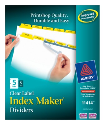 Index Maker Clear Label Dividers with Color Tabs 11414