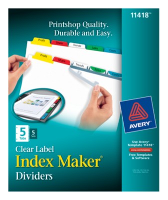 Index Maker Clear Label Dividers with Color Tabs 11418