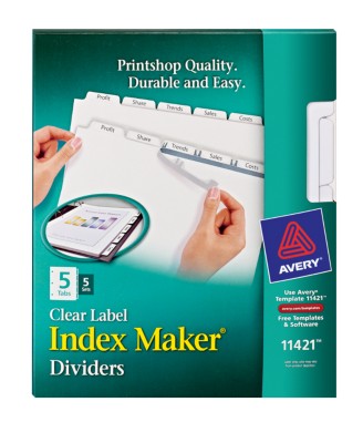 Index Maker Clear Labels Dividers with White Tabs 11421