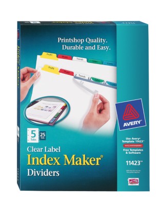 Index Maker Clear Label Dividers with Color Tabs 11423