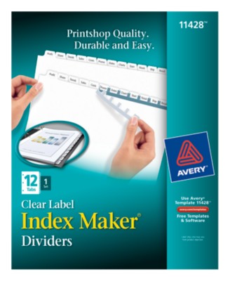Index Maker Clear Labels Dividers with White Tabs 11428