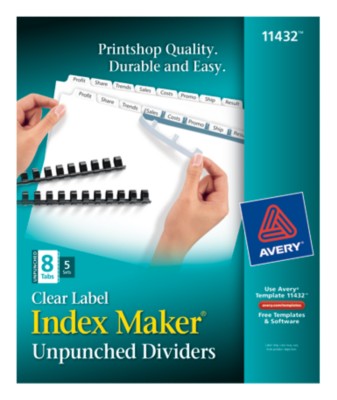 Index Maker Clear Label Unpunched Dividers 11432