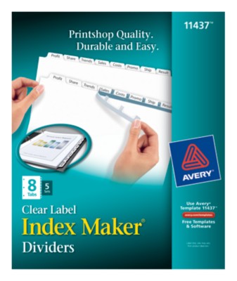 Index Maker Clear Labels Dividers with White Tabs 11437