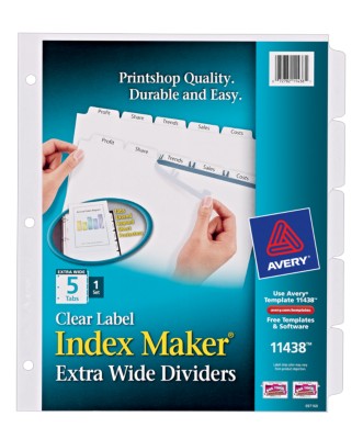 Index Maker Extra Wide Dividers with Clear Labels 11438