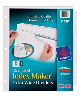 Index Maker Extra Wide Dividers with Clear Labels 11439
