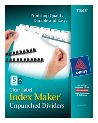 Index Maker Clear Label Unpunched Dividers 11443