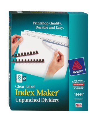 Index Maker Clear Label Unpunched Dividers 11444