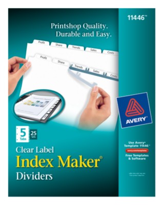 Index Maker Clear Labels Dividers with White Tabs 11446