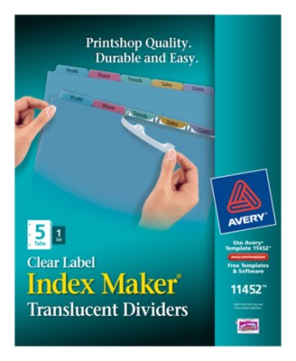 Index Maker Clear Label Translucent Dividers 11452