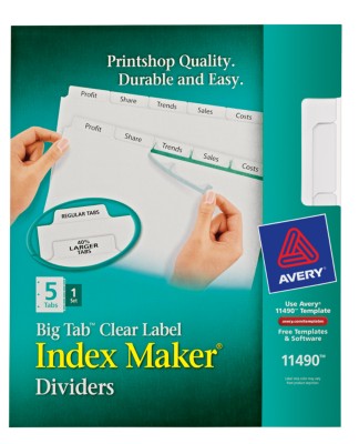 Big Tab Index Maker, 5 Tab, White 11490