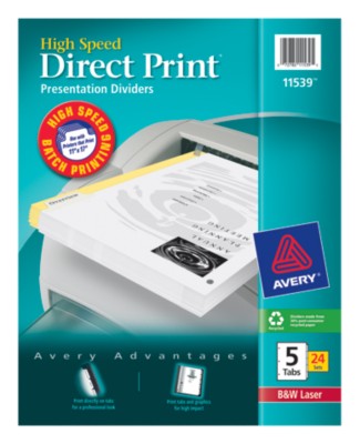 Direct Print High Speed Presentation Dividers 11539