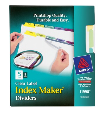 Index Maker Clear Label Dividers with Contemporary Color Tabs 11990