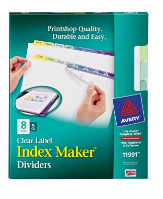 Index Maker Clear Label Dividers with Contemporary Color Tabs 11991