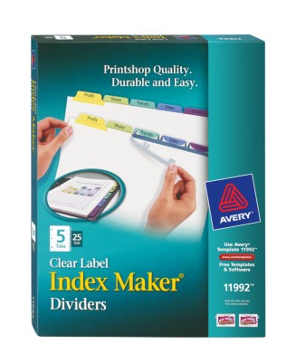 Index Maker Clear Label Dividers with Contemporary Color Tabs 11992