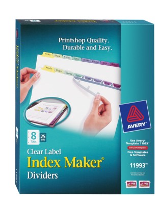 Index Maker Clear Label Dividers with Contemporary Color Tabs 11993