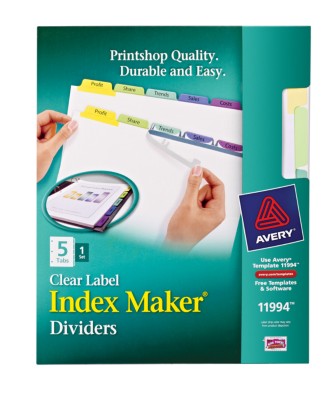 Index Maker Clear Label Dividers with Contemporary Color Tabs 11994