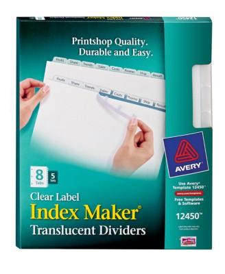 Index Maker Clear Label Translucent Dividers 12450