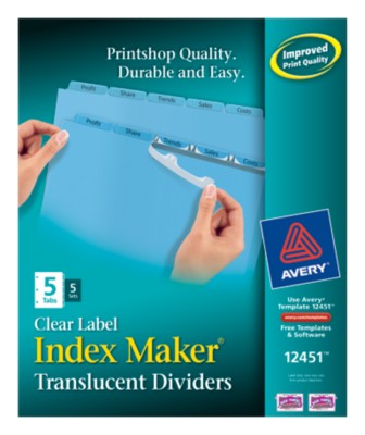 Index Maker Clear Label Translucent Dividers 12451