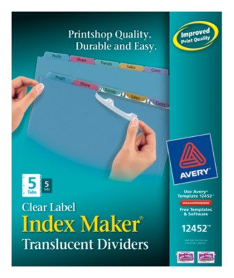 Index Maker Clear Label Translucent Dividers 12452