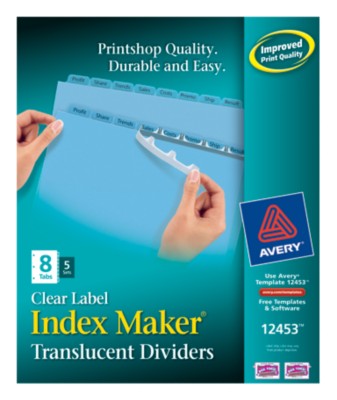 Index Maker Clear Label Translucent Dividers 12453