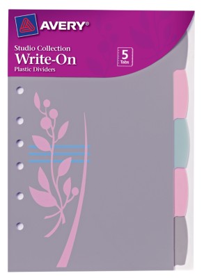 Mini Studio Collection Write-On Tab Dividers with Spring Leaves Design on Divider 5 Tabs 16187