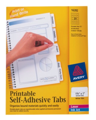 Printable Tabs, Self-Adhesive 16282