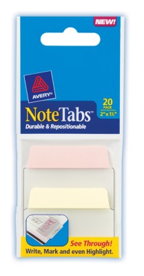 2x1.5 NoteTab Pastel Assorted 20 Pack 16287
