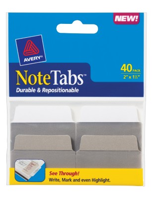 2x1.5 NoteTab Taupe Assorted 40 Pack 16291