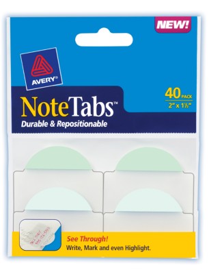 2x1.5 NoteTab Pastel Round Edge 40 Pack 16294