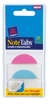 2x1.5 NoteTab Round Edge Neon Assorted 20 Pack 16305