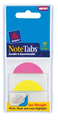 2x1.5 NoteTab Round Edge Neon Assorted 10 Pack 16307