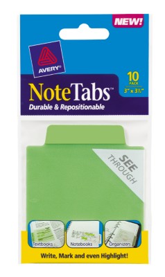 3x3.5 NoteTab Cool Green 10 Pack 16322