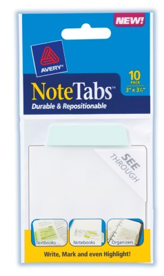 3x3.5 NoteTab Pastel Blue 10 Pack 16323