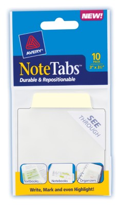 3x3.5 NoteTab Pastel Yellow 10 Pack 16326