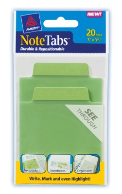 3x3.5 NoteTab Cool Green 20 Pack 16329