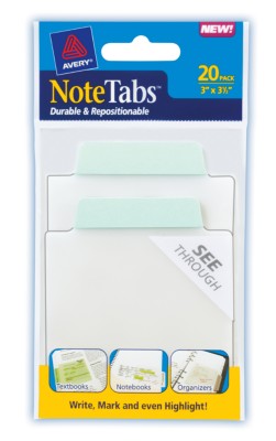 3x3.5 NoteTab Pastel Blue 20 Pack 16330