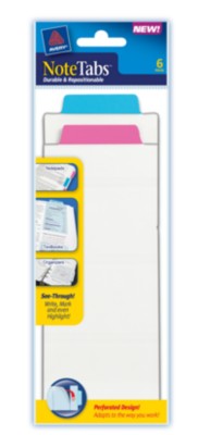 3x7.5 NoteTab Perforated Neon Assorted 6 Pack 16334