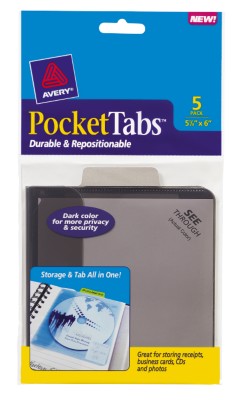 5-1/8x6 PocketTab Gray Taupe 5 Pack 16360