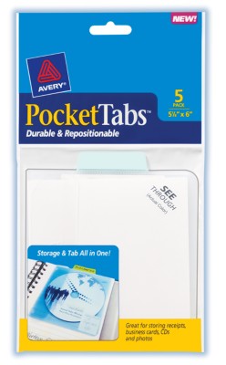 5-1/8x6 PocketTab Pastel Blue 5 Pack 16361